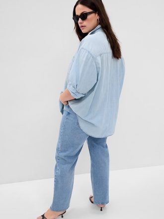 Großes Chambray-Denim-Hemd