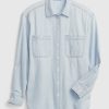 Großes Chambray-Denim-Hemd Großes Chambray-Denim-Hemd