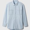 Großes Chambray-Denim-Hemd Großes Chambray-Denim-Hemd