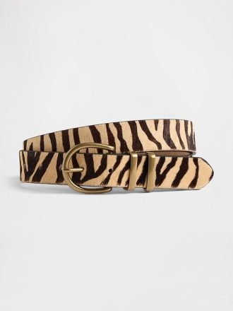Gürtel aus Kalbshaar mit Tiger-Print