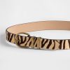 Gürtel aus Kalbshaar mit Tiger-Print