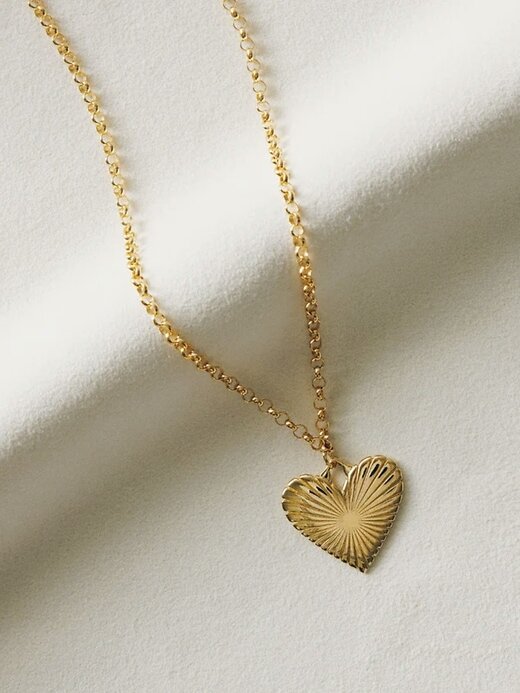 HART Gerippte Herz-aus-Gold-Halskette HART Gerippte Herz-aus-Gold-Halskette