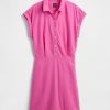 Hemdblusenkleid aus Leinenmischung