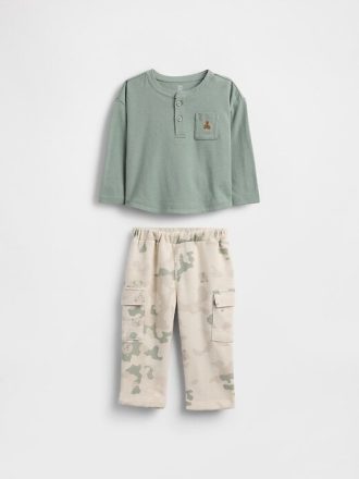 Henley-Outfit-Set mit Tasche für Babys