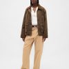 Henley-Pullover mit transparentem Rippenmuster