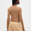 Henley-Pullover mit transparentem Rippenmuster