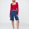 Henley-T-Shirt aus Jersey mit dichtem Strickmuster Henley-T-Shirt aus Jersey mit dichtem Strickmuster