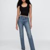 High Rise Crossover Slim Straight Jeans im 90er-Stil High Rise Crossover Slim Straight Jeans im 90er-Stil