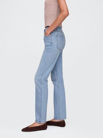 High Rise Crossover Slim Straight Jeans im 90er-Stil