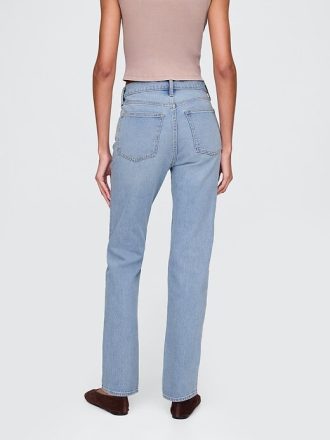 High Rise Crossover Slim Straight Jeans im 90er-Stil