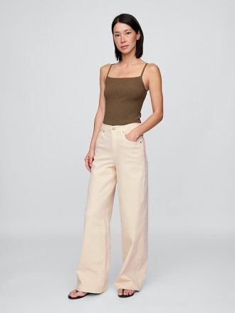 High Rise Stride Jeans mit weitem Bein