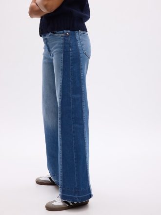 High Rise Stride Jeans mit weitem Bein