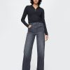 High Rise Stride Jeans mit weitem Bein und Umschlag High Rise Stride Jeans mit weitem Bein und Umschlag