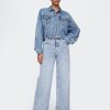High Rise Stride Jeans mit weitem Bein und Umschlag High Rise Stride Jeans mit weitem Bein und Umschlag