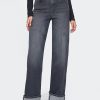 High Rise Stride Jeans mit weitem Bein und Umschlag High Rise Stride Jeans mit weitem Bein und Umschlag