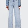 High Rise Stride Jeans mit weitem Bein und Umschlag High Rise Stride Jeans mit weitem Bein und Umschlag