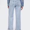 High Rise Stride Jeans mit weitem Bein und Umschlag High Rise Stride Jeans mit weitem Bein und Umschlag