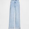 High Rise Stride Jeans mit weitem Bein und Umschlag High Rise Stride Jeans mit weitem Bein und Umschlag