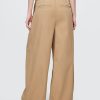 High Rise Twill Plissee Weites Bein Khakis High Rise Twill Plissee Weites Bein Khakis