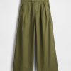 High Rise Twill Plissee Weites Bein Khakis High Rise Twill Plissee Weites Bein Khakis