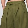 High Rise Twill Plissee Weites Bein Khakis High Rise Twill Plissee Weites Bein Khakis