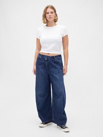 High Rise UltraSoft Crossover-Jeans mit Hufeisendesign