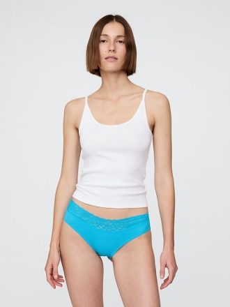 Hipster aus Bio-Stretch-Baumwolle mit Spitzenbesatz