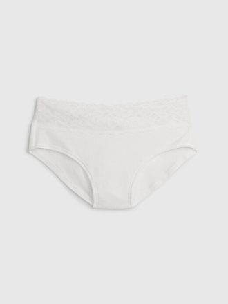 Hipster aus Bio-Stretch-Baumwolle mit Spitzenbesatz