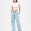 Hoch geschnittene Barrel-Jeans