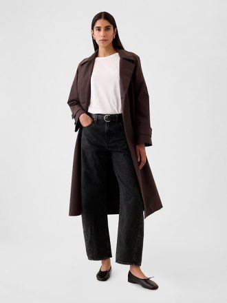 Hoch geschnittene Barrel-Jeans