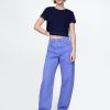 Hoch geschnittene Barrel-Jeans