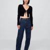 Hoch geschnittene Barrel-Jeans