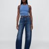 Hoch geschnittene Barrel-Jeans