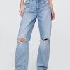 Hoch geschnittene Barrel-Jeans