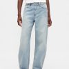 Hoch geschnittene Barrel-Jeans