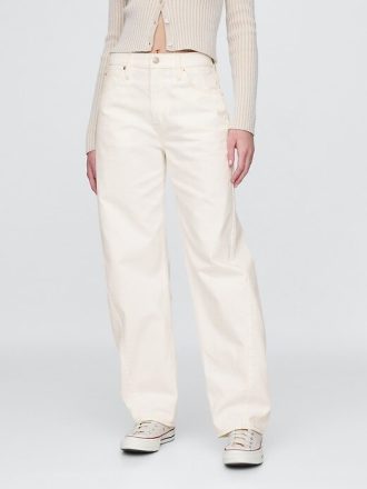 Hoch geschnittene Barrel-Jeans