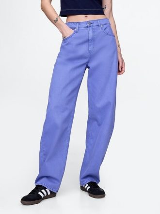 Hoch geschnittene Barrel-Jeans