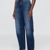 Hoch geschnittene Barrel-Jeans