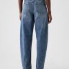 Hoch geschnittene Barrel-Jeans