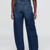 Hoch geschnittene Barrel-Jeans