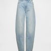 Hoch geschnittene Barrel-Jeans