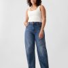 Hoch geschnittene Barrel-Jeans