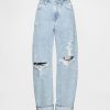 Hoch geschnittene Barrel-Jeans