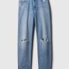 Hoch geschnittene Barrel-Jeans
