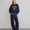 Hoch geschnittene Barrel-Jeans