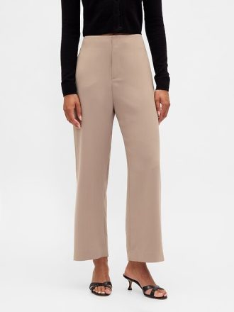 Hoch geschnittene, gerade Knöchelhose aus Twill