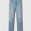 Hoch geschnittene, steife Slim Straight Jeans im 90er-Stil