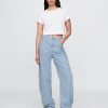 Hoch geschnittene, ultraweiche Jeans aus gestreiftem Denim Hoch geschnittene, ultraweiche Jeans aus gestreiftem Denim