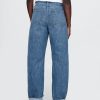 Hoch sitzende Barrel-Jeans mit Bündchen