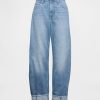 Hoch sitzende Barrel-Jeans mit Bündchen Hoch sitzende Barrel-Jeans mit Bündchen